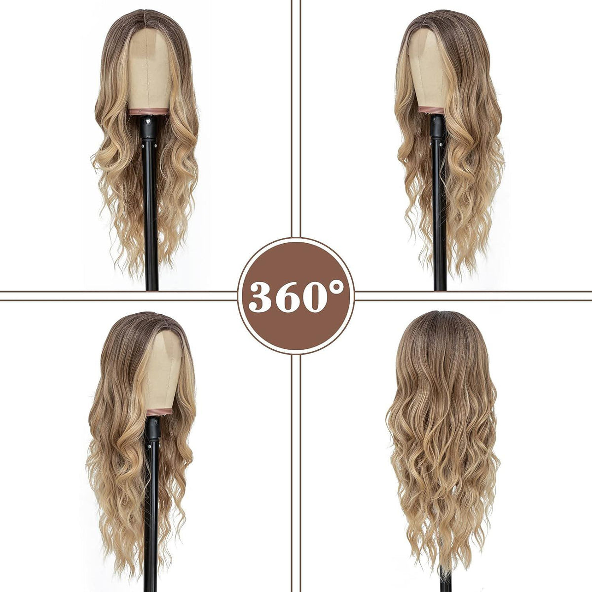 Long Ombre Blonde Wavy Wig 831