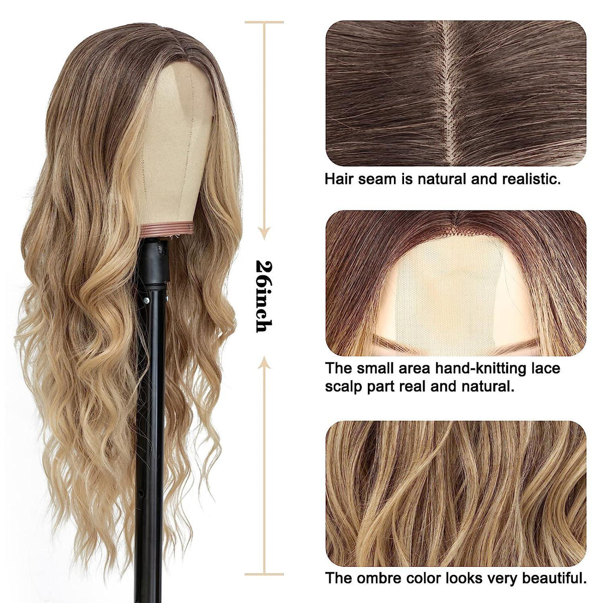 Long Ombre Blonde Wavy Wig 831