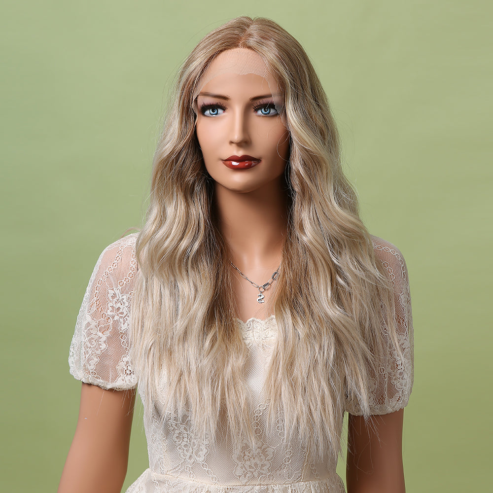 Long Ombre Blonde Lace Middle Part Front Wig BL66055-1